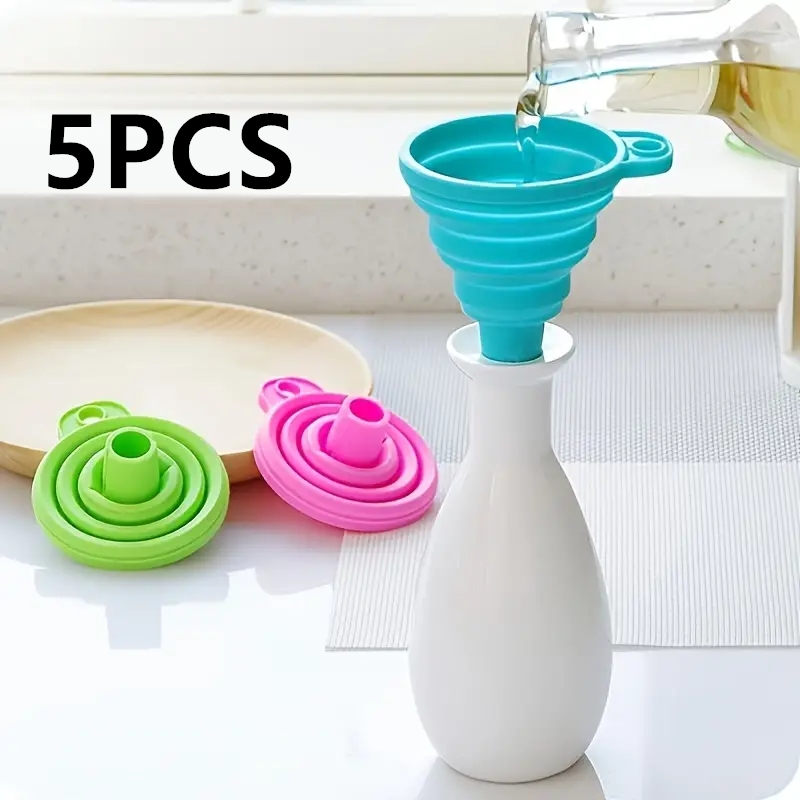 Kitchen Gadgets And Utensils - Silikon Katlanır Huni Çok Fonksiyonlu Taşınabilir