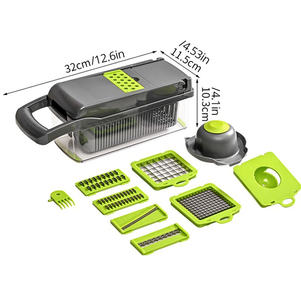 12/16 adet sebze kesici çok fo - Household Kitchen Gadgets Vegetable Cutter Silk Cutter incelemesi ve fiyatı